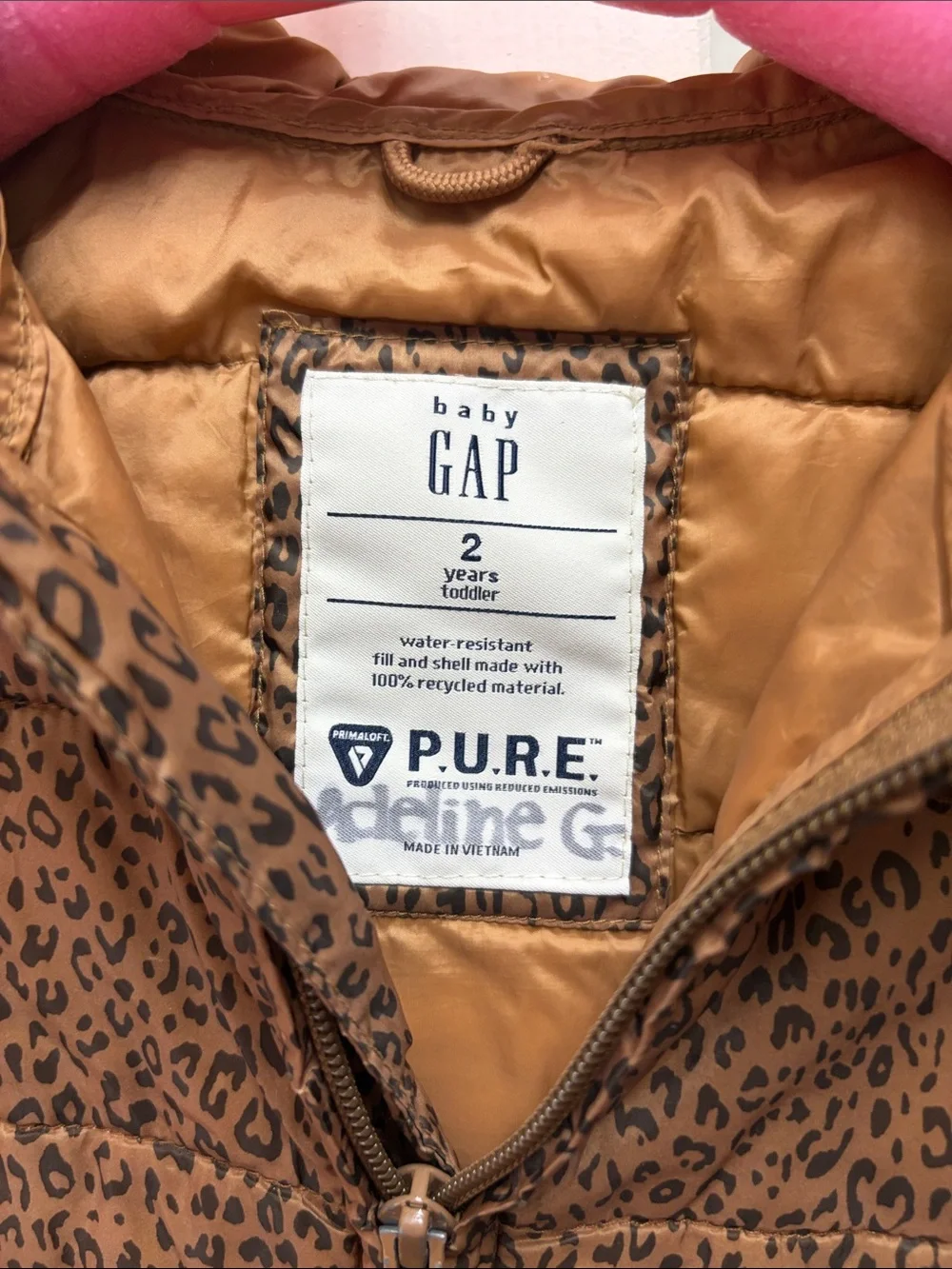 GAP Brown Leopard-Print Puffer Jacket 2T